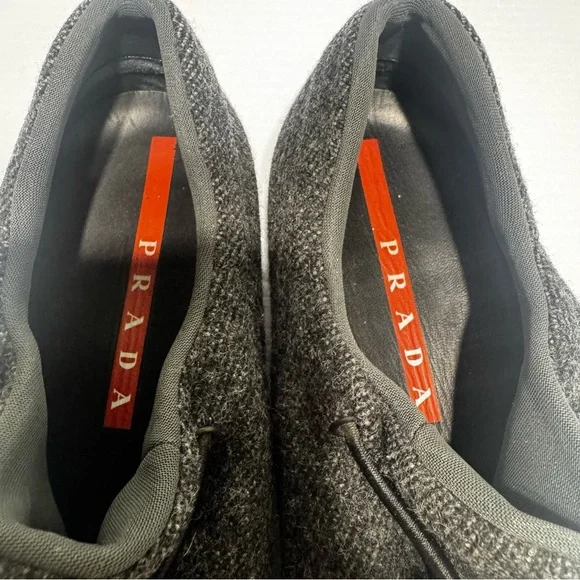 Prada Gray Wool Loafers Casual Shoes Size 36 - Picture 9 of 16